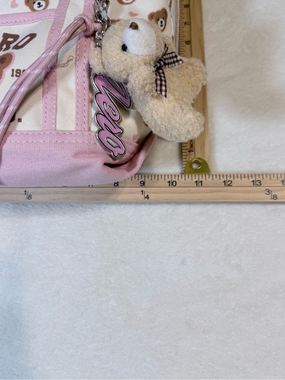 Aeropostale Teddy Bear Hearts Mini Tote Coin Purse Bear Aero Charms -NWT - Viral - Picture 12 of 16